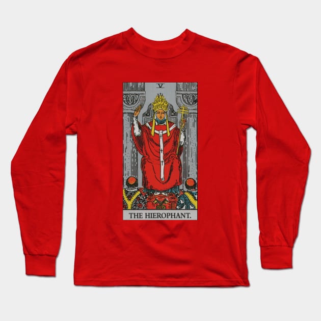 The Heirophant Tarot Card Long Sleeve T-Shirt by Star Scrunch